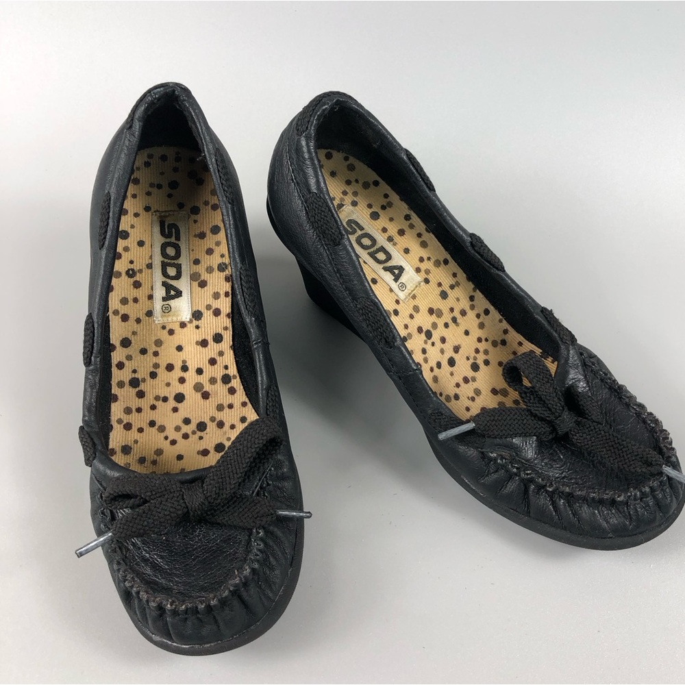 Soda Women’s Black Wedge Shoes